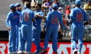 Perth: Indian players celebrate fall of a wicket during an ICC World Cup 2015 match between India and UAE at Western Australia Cricket Association Ground, Perth, Australia on Feb 28, 2015. (Photo: IANS)