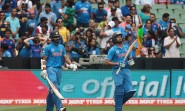 Rohit and Dhawan walk out to bat. Source: Live Images