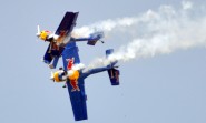 Bengaluru: A major accident was averted during the Aero India-2015 Air Show after two aeroplanes came dangerously close at Yelahanka Air-force Station, in Bengaluru on Feb 19, 2015. (Photo: IANS)
