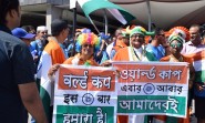 Melbourne: Indian cricket fans outside the Melbourne Cricket Ground before the cricket World Cup match between India and Bangladesh on March 19, 2015. (Photo: IANS)