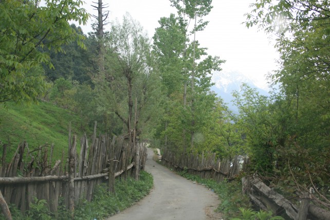 Kashmiri village roads. Short and winding. Image source: E Jayakrishnan/folomoj