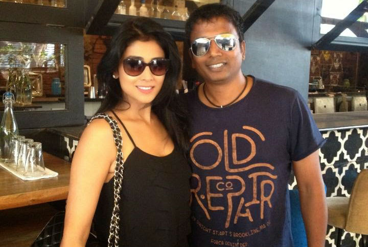 Sunder with actress Shriya Saran (Image courtesy: Facebook.com)