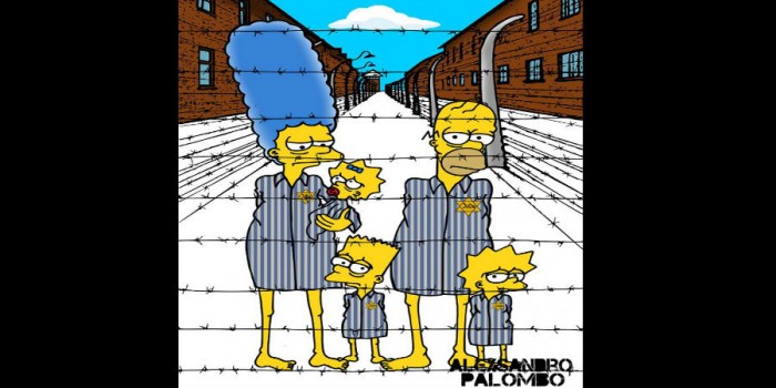 Simpsons at the Auschwitz camp  | Image courtesy: twitter.com/PalomboArtist