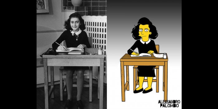 Anne Frank Simpsonized|  Image courtesy: twitter.com/PalomboArtist