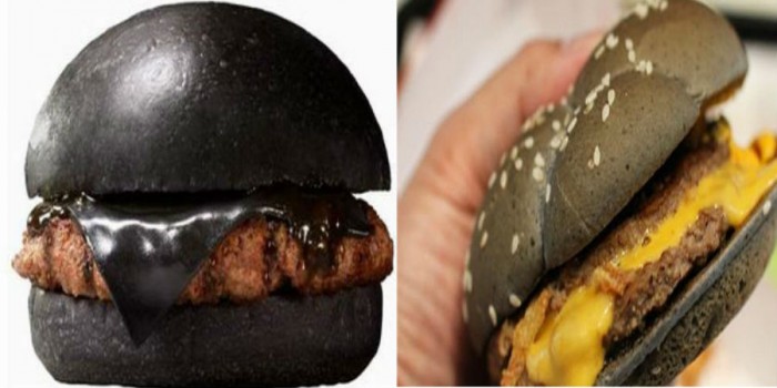 The Kuro Pearl from the Kuro series by Burger king(left) and the McDonald's Halloween burger(right)  |  Image courtesy: www.fiestafrog.com and mashable.com