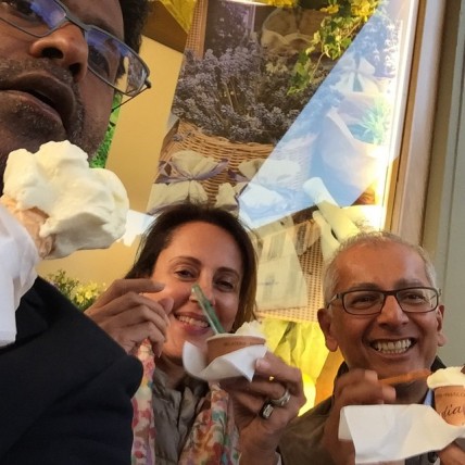 #selfie #eating the #most #delicious #ice #cream 🍧🍨🍚 in the #world #badiani - anyone going to #florence #must #visit it. #italy #minalmodi @iamjaymmehta (Image courtesy: instagarm.com)