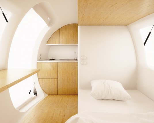 The interior of an ecocapsule | Image courtesy: ecocapsule.sk