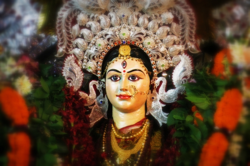 An idol of Goddess Durga in Cuttack, Odisha