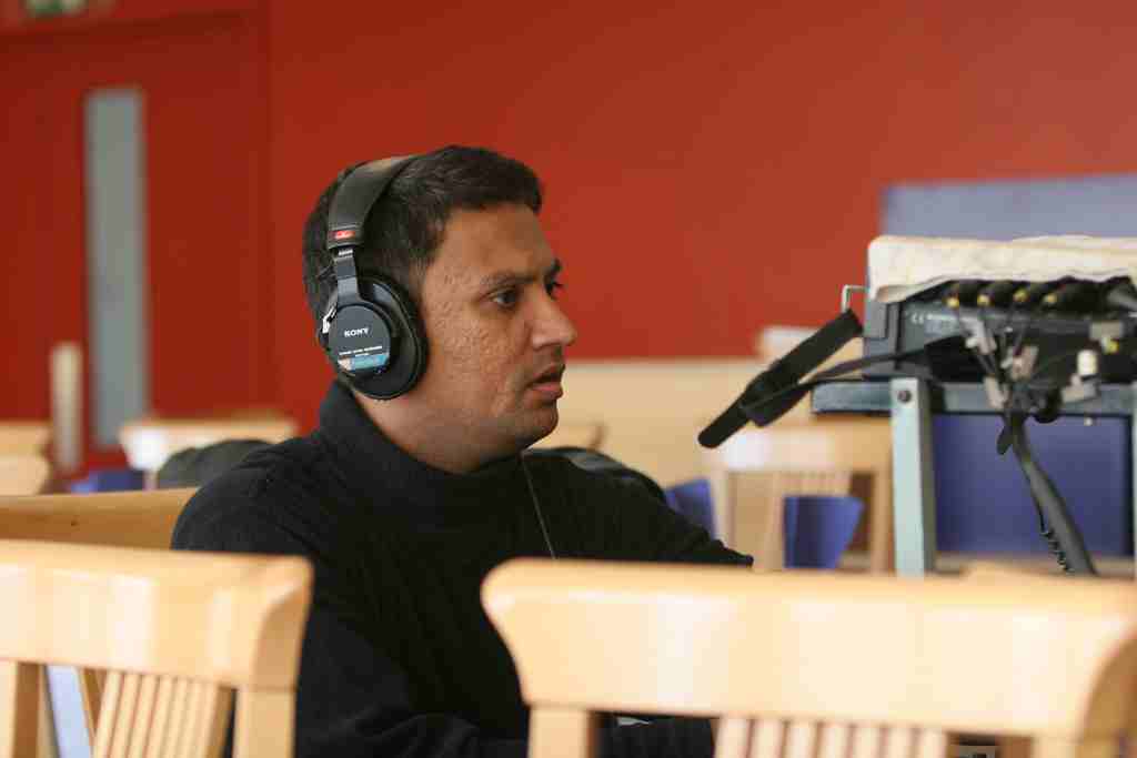 Nihar Kumar Samal at the recording of 'Madras Cafe' that fetched him a National Award