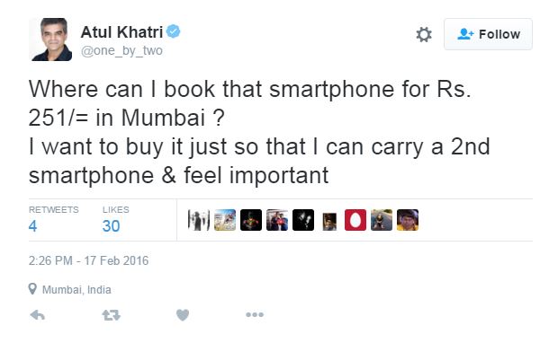 The comedian Atul Khatri had his say on Twitter.