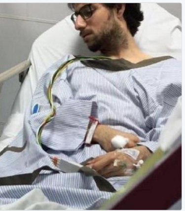 Dr Muhannad Al Zabn recuperating after the incident Image courtesy: Twitter
