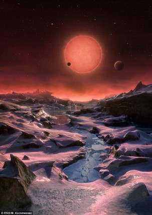 Artist's impression shows how the dwarf star would look like from the surface of a planet orbiting it. Image courtesy: ESA